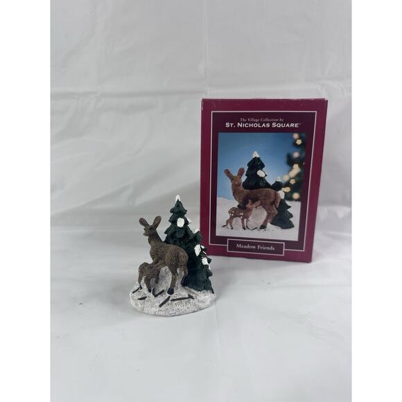 St. Nicholas Village Meadow Friends Christmas Winter Mama Baby Cottagecore - Picture 6 of 7